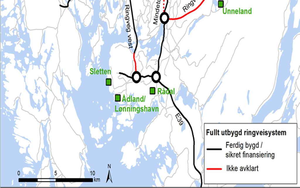 Foreløpige vurderinger fra SVV tilsier atman kan få veikryss nær terminalen. Forutsetter Ringveg øst.