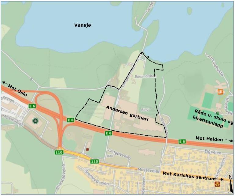 9 (14) Ill. 4: Kart som viser planavgrensning med svart stiplet linje. 3. REDEGJØRELSE FOR PLANEN 3.1 Innhold i planen Konsekvensutredningen skal redegjøre for innholdet i planen.