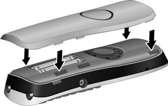 Sett inn batteriene Merk: Bruk kun oppladbare batterier som er anbefalt av Gigaset Communications GmbH * (s. 29).
