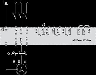 Downstream Breaking via Switch Disconnector Connection diagrams conforming to standards EN 954-1 category 1 and IEC/EN 61508 capacity SIL1, stopping category 0
