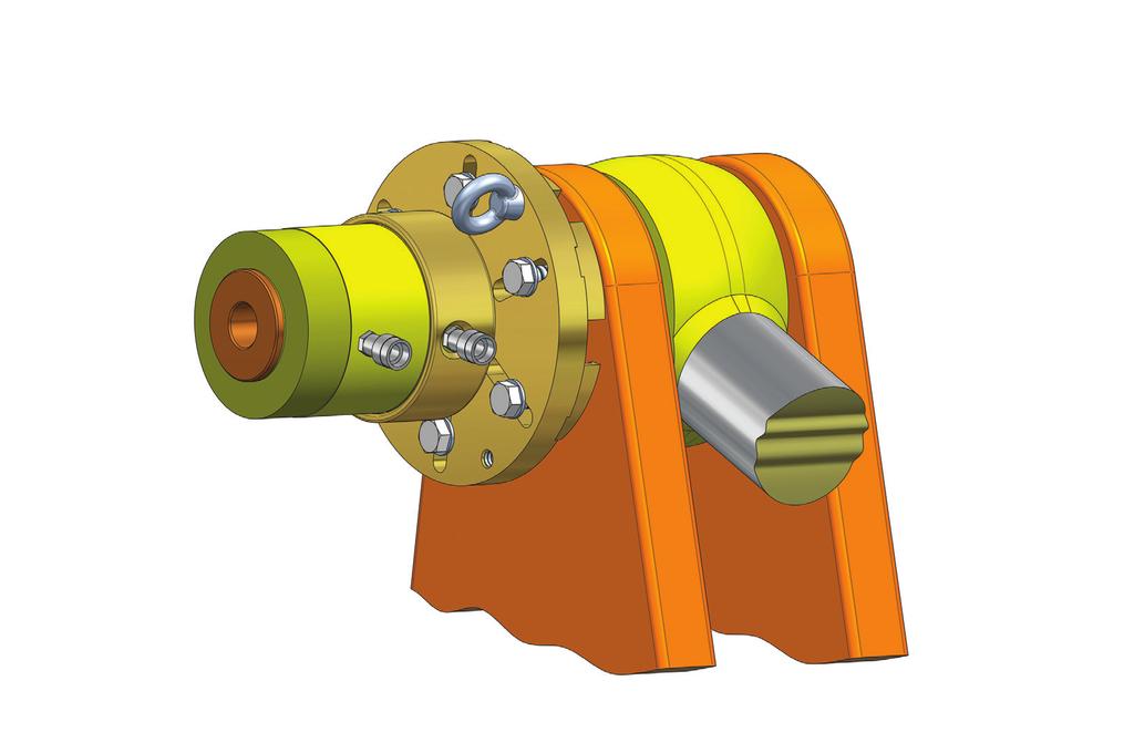 The jaws should be fixed to the flange on the conical sleeve. Connect the hydraulic pump and hose.