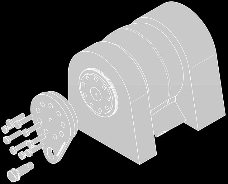 The jaws should be fixed to the flange on the conical sleeve. Connect the hydraulic pump and hose.