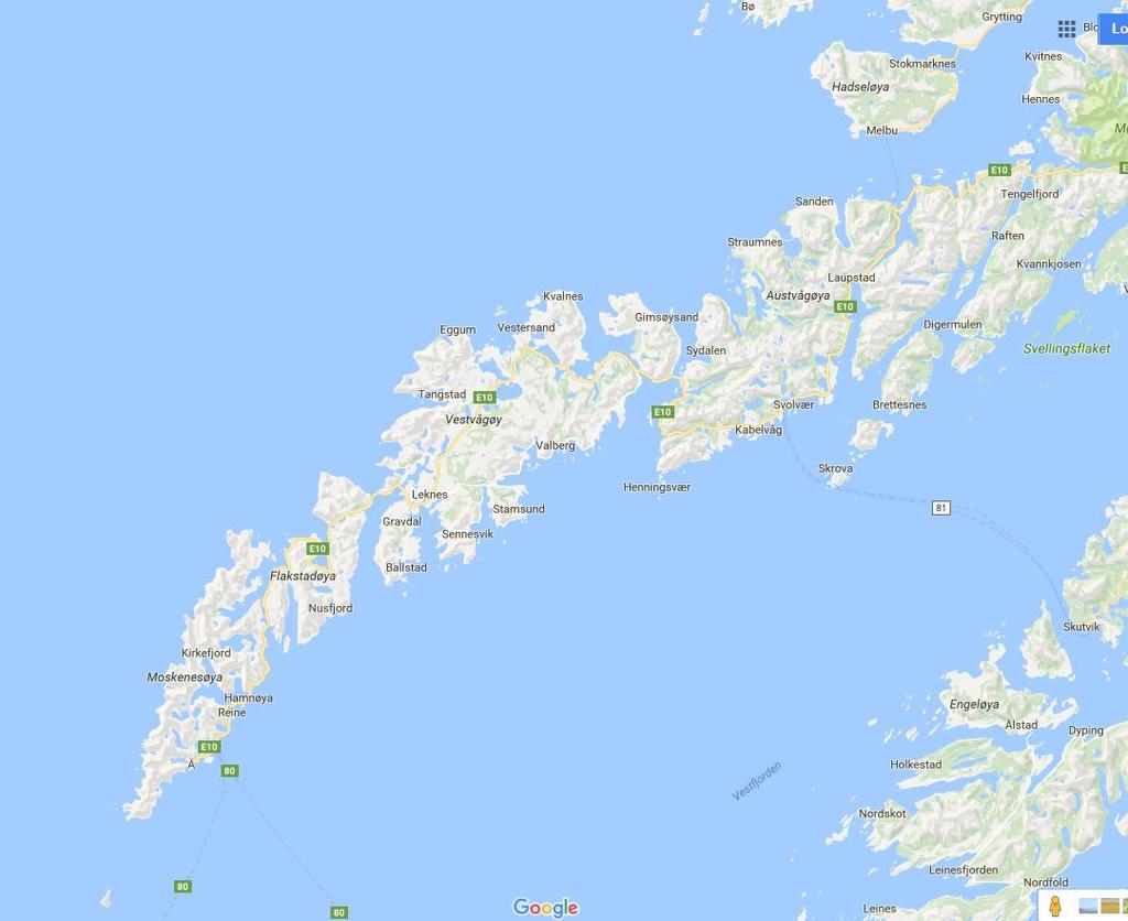 4.0 Diverse bakgrunnsdata Demografi og geografi Lofoten er en øygruppe i Nordland på 67. og 68. breddegrad. Vest i havet langs Vestfjordens nordside.