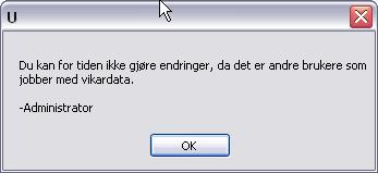 1 Arbeide parallelt i vikarplanleggingen Som ved inntasting av data og under planlegging av timeplanen, er det mulig at flere arbeider på samme tid i samme datasett. En person kan f.eks.