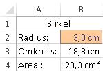 Oppgaver i Nummer 10 1.42 PI() Denne funksjonen brukes når vi trenger konstanten π i beregninger av areal og volum.