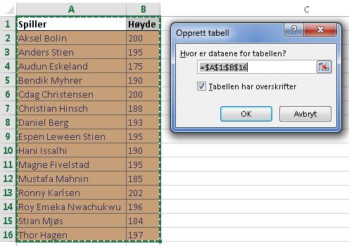 Klikk på den lille pilen til