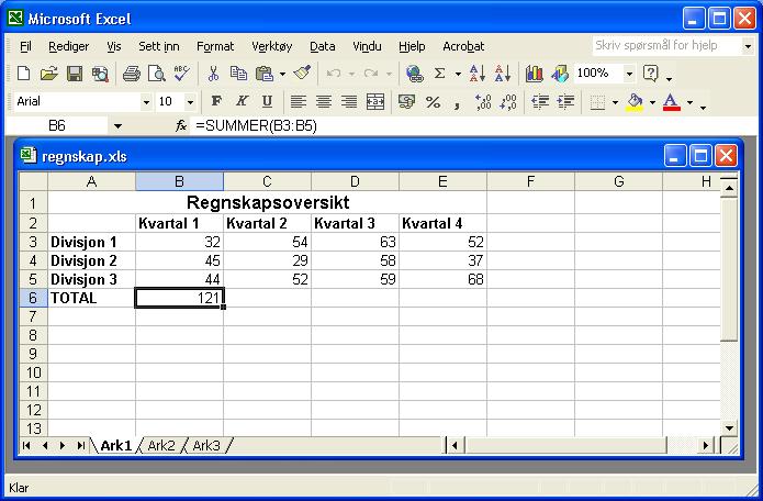 84 IT-verktøy TechTeach 4.1.1 Hvordan åpne Excel Excel kan åpnes på flere måter: Via Start / Alle programmer / Microsoft Excel Ved å klikke på Excel-ikonet, se figur 4.