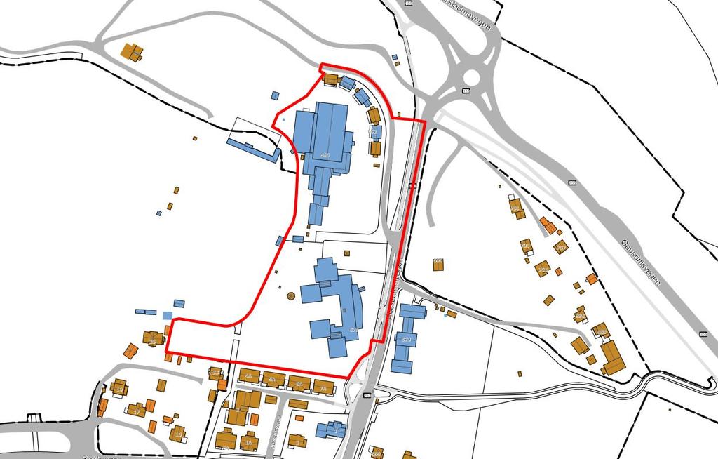 PLANOMRÅDET Planområdet for varslet reguleringsendring ligger mellom Jørstadmovegen (senterlinje) og baneanlegget/tribunene på Jorekstad.