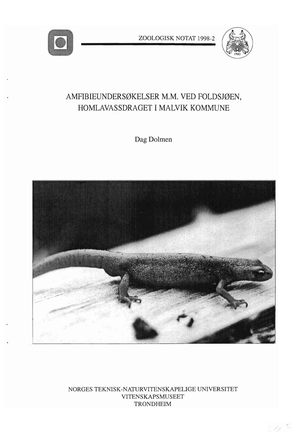 ZOOLOGISK NOTAT 1998-2 AMF