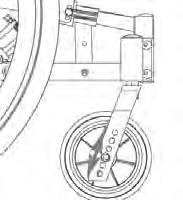 5 Fremre setehøyde Den fremre setehøyden er justerbar ved endring av: Størrelsen på svinghjulet.