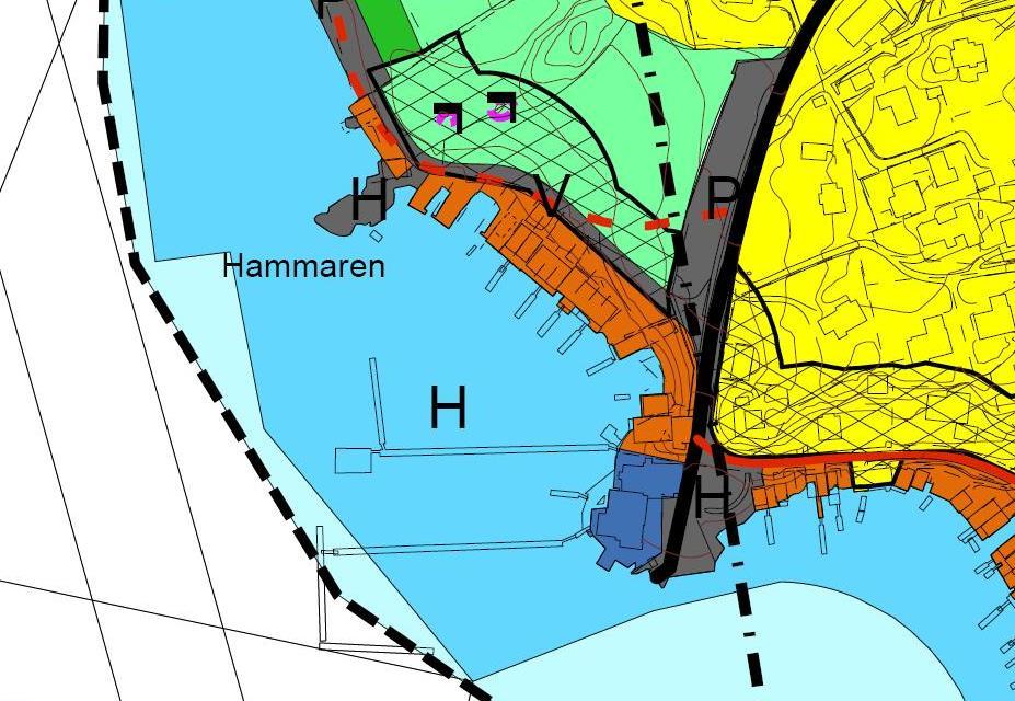 I kommunedelplan for Mildehalvøya (plannr.: 15740000) er planområdet avsatt til erverv, vei og havn. Figur 5.2.