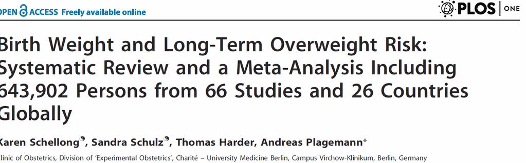 Risiko for overvekt Fødseslsvekt (g) Cardiovascular events in offsprings of mothers with obesity in