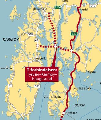 T-forbindelsen Tunnellengde ca. 9 km Veg i dagen ca.