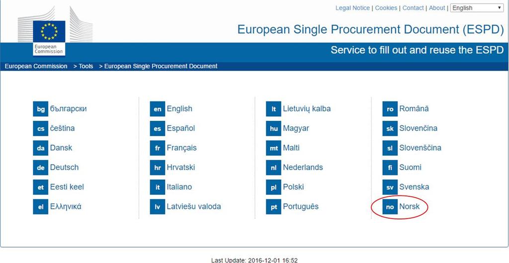 Merk, dersom du dobbeltklikker på XML-fila, så åpnes den i din nettleser og ser hel uleselig ut. Det er ingen feil, og fila ser helt fin ut om du laster den opp i ESPD-tjenesten.