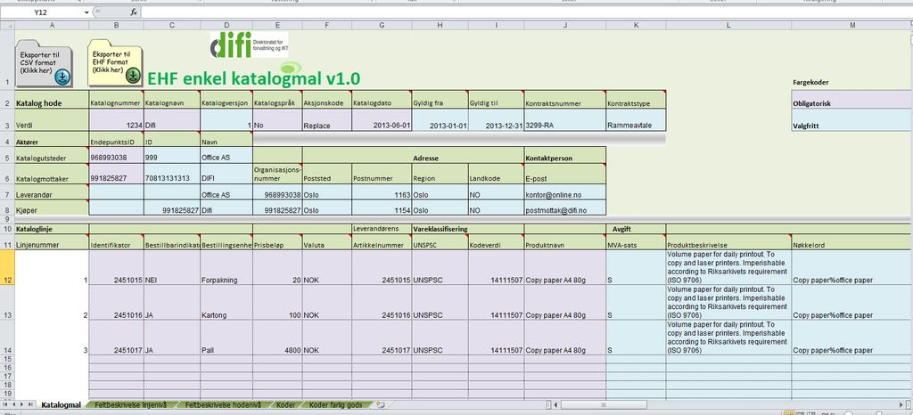 Lag en katalog i Excel Lag en