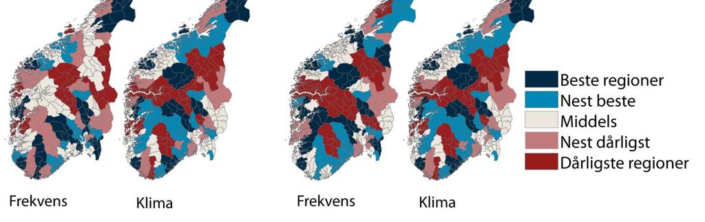 De regionene som har sterkest innovasjonsklima for produktinnovasjon er Bjørnefjorden, Søre Sunnmøre og Osterfjorden.