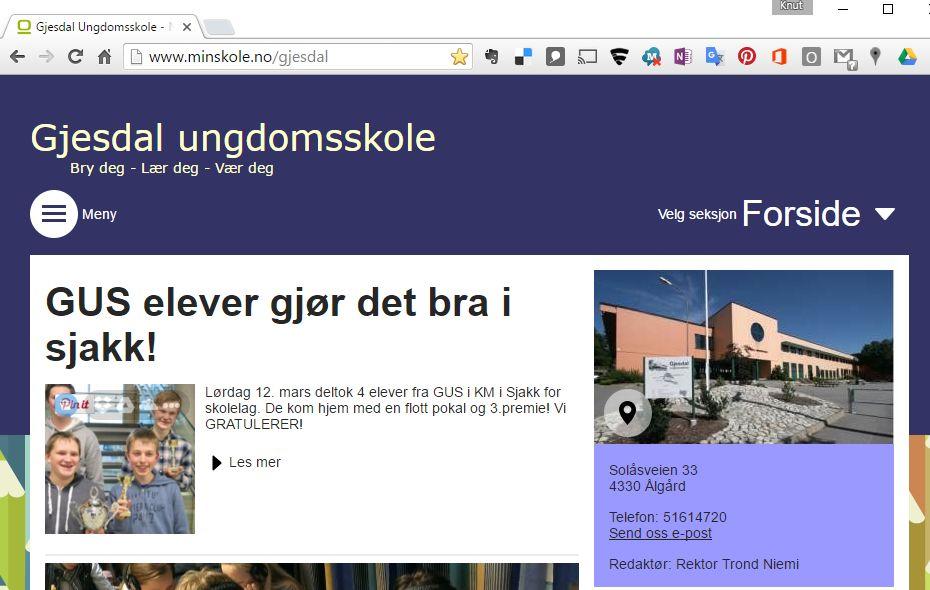 HJEMMESIDEN WWW.MINSKOLE.NO/GJESDAL Følg med her!