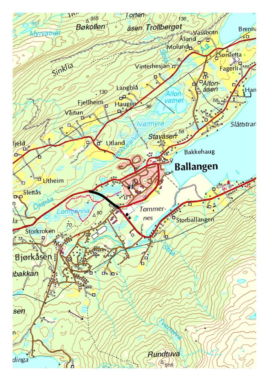 E6 Ballangen E6 går i dag gjennom Ballangen sentrum Vegen skal