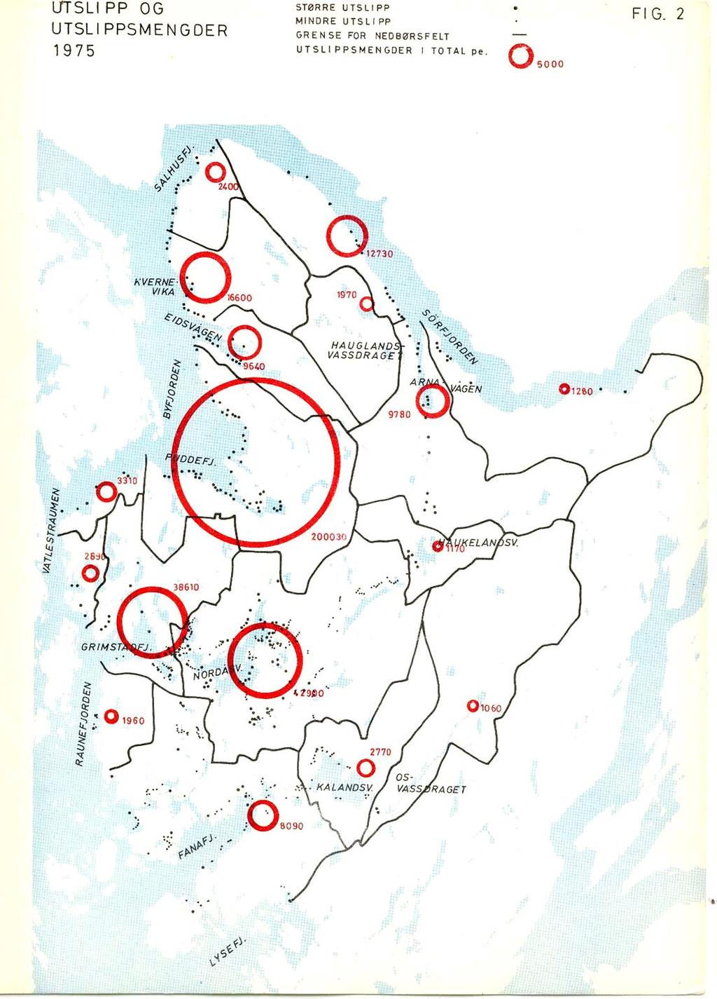 Avløpshåndtering 1975 250 utslipp med urenset avløpsvann, hvorav 50 stk i sentrumsområdet Ingen renseanlegg av noen størrelse