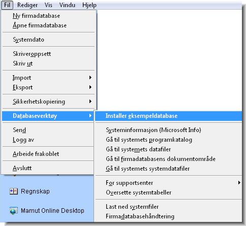 Mamut Enterprise Variant INSTALLERE EKSEMPELDATABASEN/EVALUERE UTVIDEDE PRODUKTER I eksempeldatabasen kan du prøve deg frem uten at det påvirker dine egne firmadata.