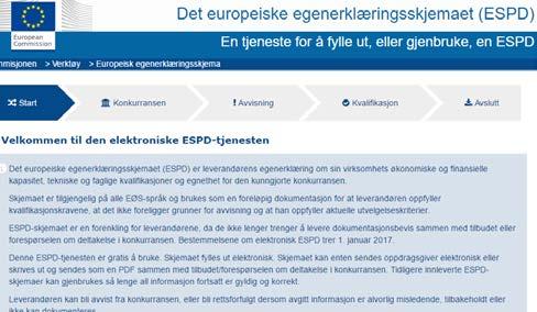 Den europeiske ESPD-tjenesten fra