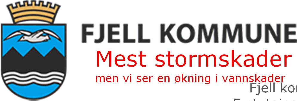 25 000 Mest stormskader men vi ser en økning i vannskader Fjell kommune Erstatning i 1000 kr 25 000 20 000 20 000 15 000 15 000 10 000 10 000
