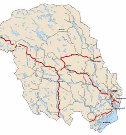 TELEMARK Store utbyggingsprosjekter Strekning Antall km Antatt utlysning E18 Langangen-Rugtvedt 2016 E18 Rugtvedt-Dørdal 18 Fv 32 Gimlevn-Augestadvn (Lilleelvgt.