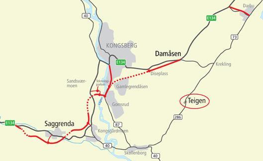 BUSKERUD Store utbyggingsprosjekter Strekning E134 Damåsen Saggrenda hovedentreprise E134 Damåsen - Saggrenda Lokalveg (fv 72) Antall km Antatt utlysning 13 2014/15 2015 Rv.