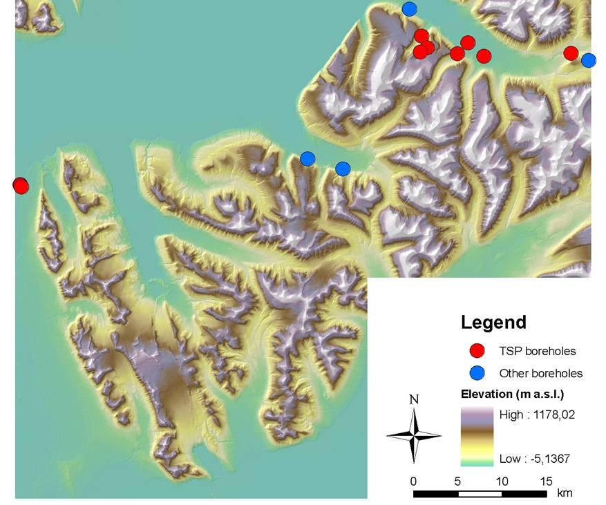 Ny-Ålesund NÅ-B-1 10 m Adventdalen / Longyeardalen area Kapp Linne 1 KL-B-1 30 m