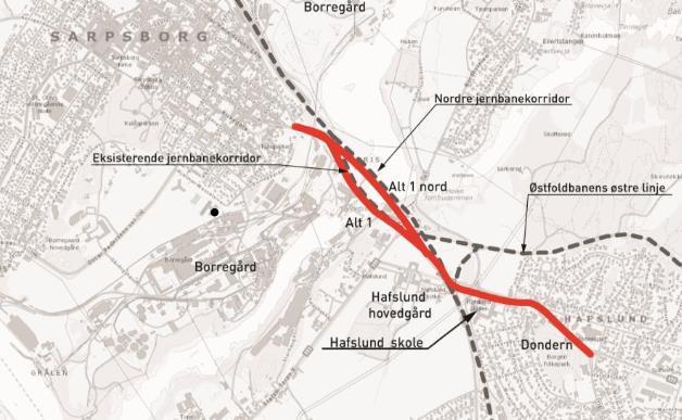 15 av 64 Figur 7 - Konsept A, tilsvarende alt. 1, og konsept A Nord, tilsvarende alt. 1 nord, (Sweco Norge AS, 2014) [12] Konsept A innebærer en utvidelse av rv. 111 og fv.