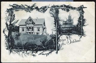 2-bilders med oversikt over militærleiren og innfelt bilde av 4 soldater 250 (O. Østlyngen, Alten 6, fotografert af trk. Jul e Nielsen, Alten), stpl. Alten 1901, kv. 2. Sjeldent.
