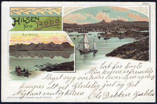 3-bilders fargekort (Møllers Bog og Papir), postgått 1902, kv. 2. 250 F 4676 1 KRISTIANSUND N. 5-bilders fargekort (Forlagt av Kristian Kvande. No 1673), ubr., kv. 1. 250 F 4677 2 LARVIK.