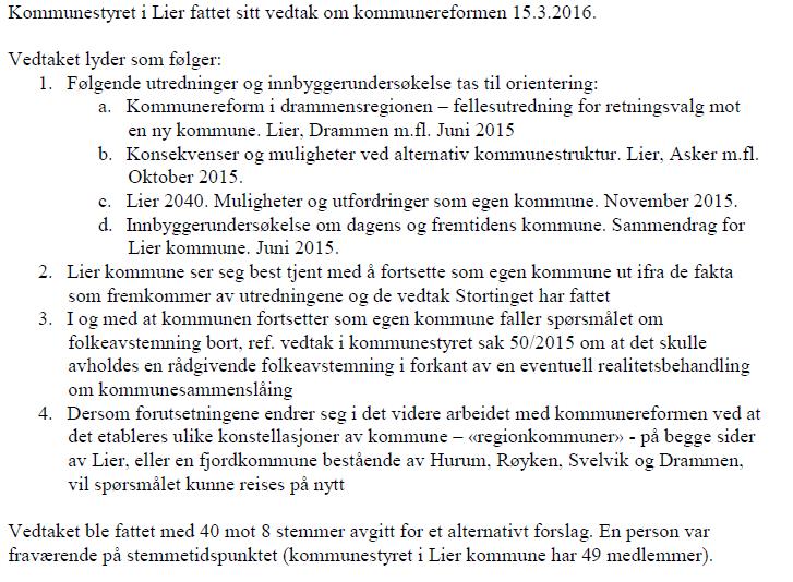 Kommunereformen i Buskerud Muligheter for kommunene