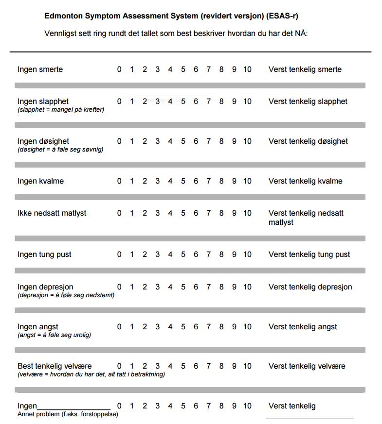 3 Bakgrunn for studien (2) Pasientrapporterte data kan brukes for å kartlegge pasientens symptomer