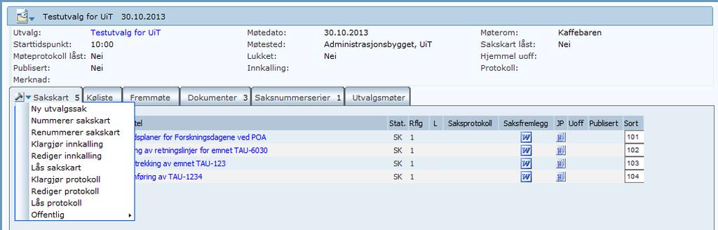 Dersom det har blitt feil i nummereringen, kan du tilbakestille telleren under fanen Saksnummerserier.