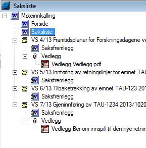 2 Oppdatere møteinnkallingen Klikk på menyen ved fanen Sakskart og velg Klargjør innkalling og klikk Lukk på dialogboksen som vises