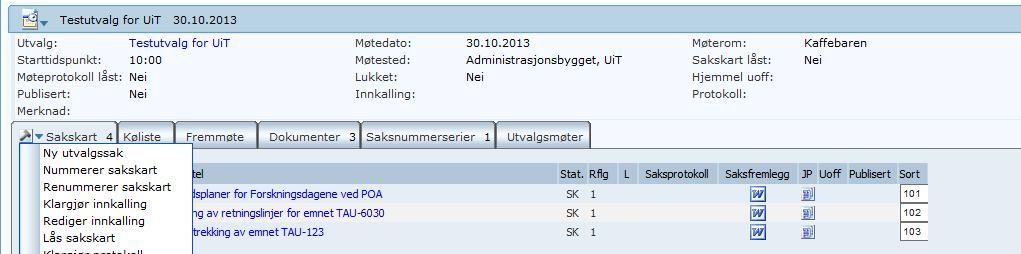 Legge til ny sak etter at møteinnkallinger er produsert Hvis det dukker opp en ny sak som ikke er med på innkallingen,