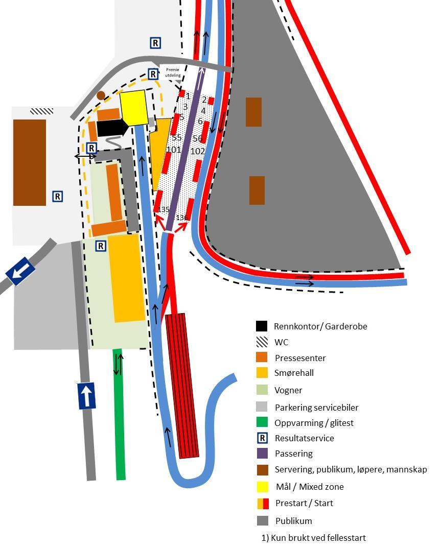 Stadion søndag Sone for klubb/krets v/stavbrekk ved utgang stadion, topp av bakken. No coaching sone stadion. Brikkesjekk ved vanlig innslusing til startområdet.