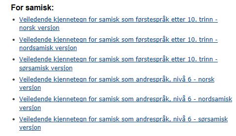 Kjennetegn på måloppnåelse til støtte for standpunkt 10.