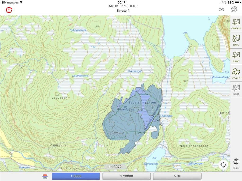 Splitt-funksjonaliteten kopierer alle egenskapene på det opprinnelige naturområdet over på begge de nye naturområdene.