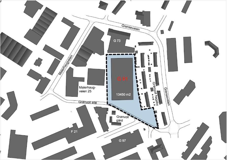 27 Område 2 sentrum øst VedtaI ny barneskole på Ensjø (B4)