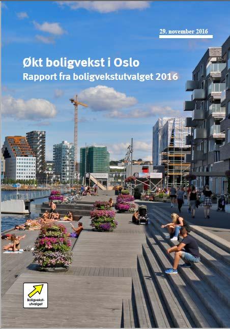 Oslo i særstilling - boligvekstutvalget Sluttrapport om «Økt boligvekst i Oslo» levert til byrådet 29. november 2016.