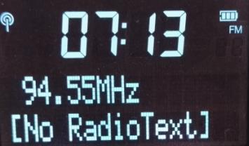 Manuell tuning 1. Trykk på DAB/FM for å gå til DAB-modus 2. Trykk kort på Enter/Menu for å gå til menyen, trykk én gang til for å vise DAB-frekvens. 3.