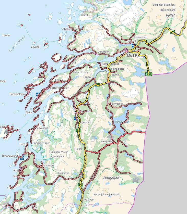 Statens vegvesen Region Nord 5001 Elektro Helgeland 2014-2019 D Beskrivende del D2-S1 Vegnett
