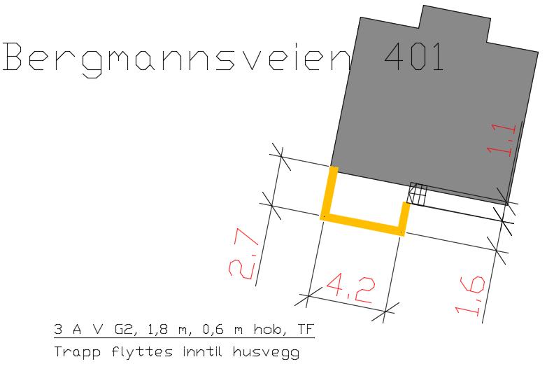 Beskrivelse av tiltak: Planfigur beskriver foreslått plassering av skjerm samt lengde. Skjerm på treterrasse, type A med øverste del av glass og brystning av tre, vertikal kledning.