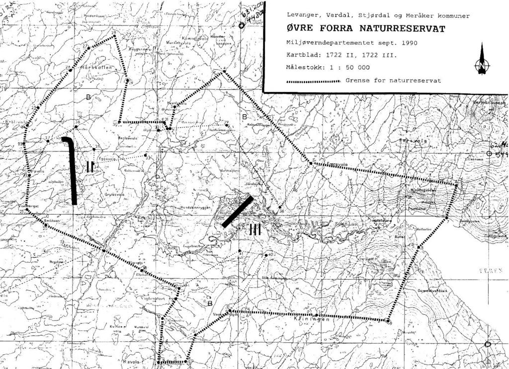 2 OMRÅDEBESKRIVELSE Forraområdet i Levanger, Verdal, Stjørdal og Meråker kommuner ble fredet som naturreservat ved Kronprinsreg. Res. den 21.12.1990, da under betegnelsen Øvre Forra naturreservat.