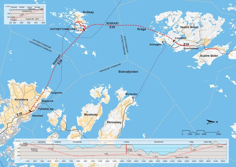 E KRAVSPESIFIKASJON E 1 ORIENTERING 1.1 E39 Rogfast tunnel Figur 1.1.1 Oversiktskart over E39 Rogfast med tunnelarm til Kvitsøy. 1.1.1 Omfang tunnel E39 Rogfast består av en 26,7 km lang to-løps-tunnel fra Harestad i Randaberg kommune til Arsvågen i Bokn kommune, og en 4 km lang tunnelarm til Kvitsøy.