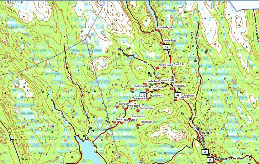 (Kartgrunnlag: Garmin Topo pro).