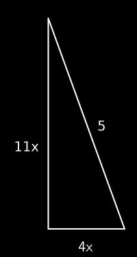 b) Grete har en stige på 5 m. Hvor langt opp på veggen vil stigen nå? Løsningsforslag b) Stigen utgjør hypotenusen i den rettvinklede trekanten definert av stigen, bakken og veggen.