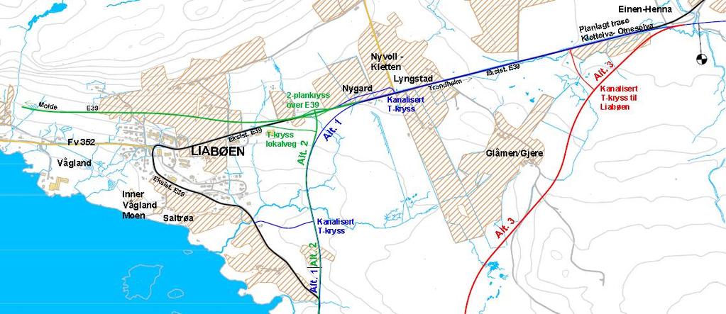 3 1 INNLEDNING Region midt arbeider med reguleringsplan for omlegging av E39 forbi Liabøen mellom Betna og Klettelva.